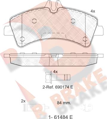 R Brake RB1849-203 - Brake Pad Set, disc brake autospares.lv