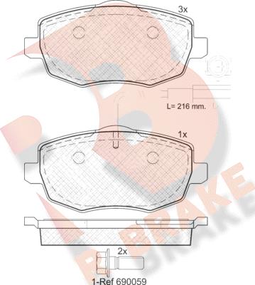 R Brake RB1845 - Brake Pad Set, disc brake autospares.lv