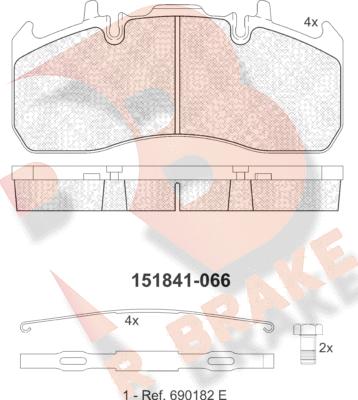 R Brake RB1841-066 - Brake Pad Set, disc brake autospares.lv