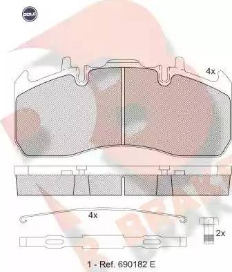 R Brake RB1841 G - Brake Pad Set, disc brake autospares.lv