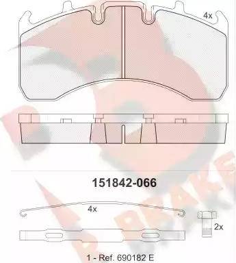 R Brake RB1842 - Brake Pad Set, disc brake autospares.lv