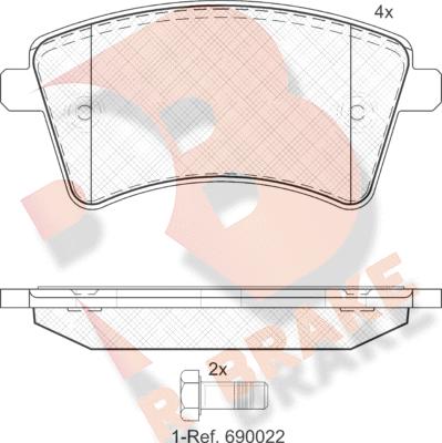 R Brake RB1854 - Brake Pad Set, disc brake autospares.lv