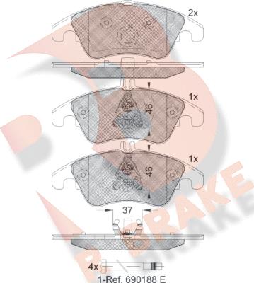 R Brake RB1865 - Brake Pad Set, disc brake autospares.lv