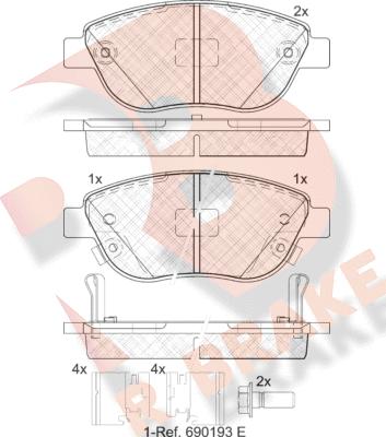 R Brake RB1809-203 - Brake Pad Set, disc brake autospares.lv