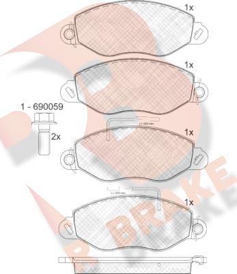 R Brake RB1808 - Brake Pad Set, disc brake autospares.lv