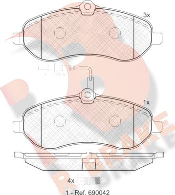 R Brake RB1802 - Brake Pad Set, disc brake autospares.lv