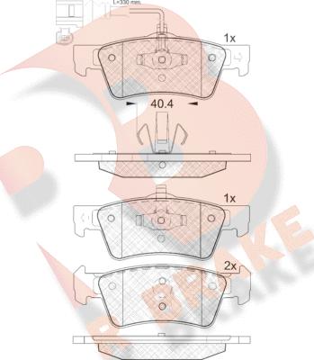 R Brake RB1816 - Brake Pad Set, disc brake autospares.lv