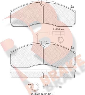 R Brake RB1889 - Brake Pad Set, disc brake autospares.lv