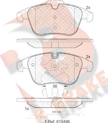 R Brake RB1886-203 - Brake Pad Set, disc brake autospares.lv