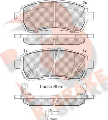 R Brake RB1881 - Brake Pad Set, disc brake autospares.lv