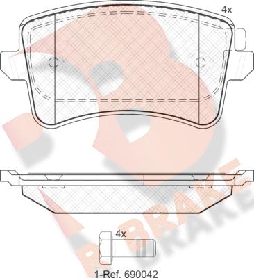 R Brake RB1835 - Brake Pad Set, disc brake autospares.lv