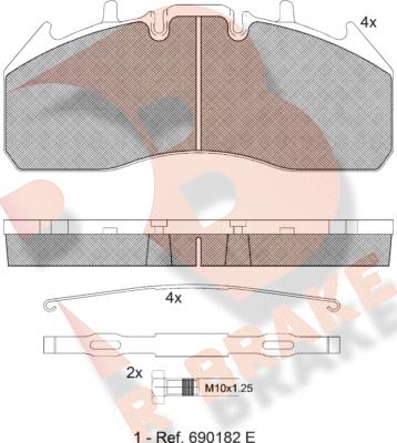 R Brake RB1831-066 - Brake Pad Set, disc brake autospares.lv