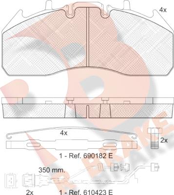 R Brake RB1831-122 - Brake Pad Set, disc brake autospares.lv