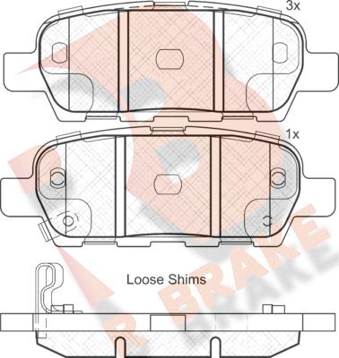 R Brake RB1838 - Brake Pad Set, disc brake autospares.lv