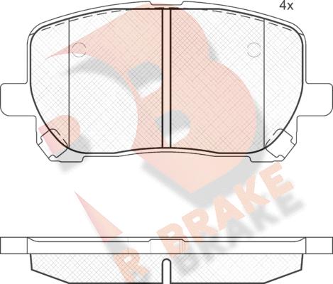 R Brake RB1820 - Brake Pad Set, disc brake autospares.lv