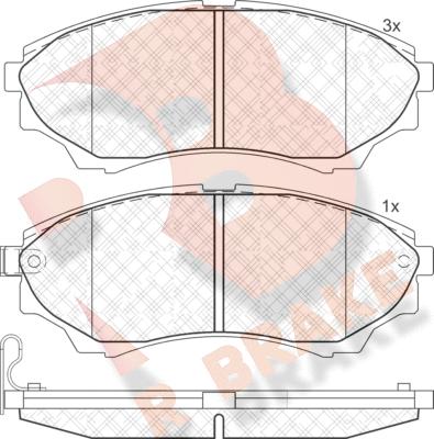 R Brake RB1822 - Brake Pad Set, disc brake autospares.lv