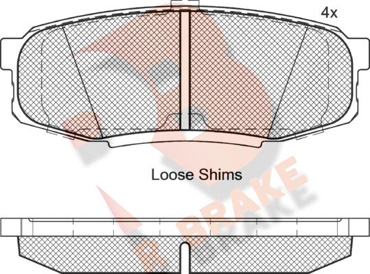 R Brake RB1875 - Brake Pad Set, disc brake autospares.lv