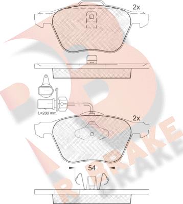 R Brake RB1395 - Brake Pad Set, disc brake autospares.lv