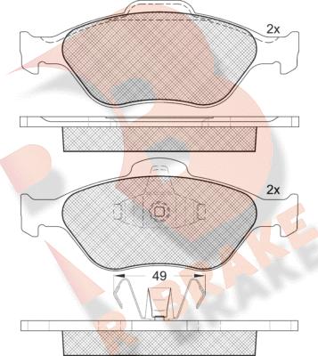 R Brake RB1343 - Brake Pad Set, disc brake autospares.lv