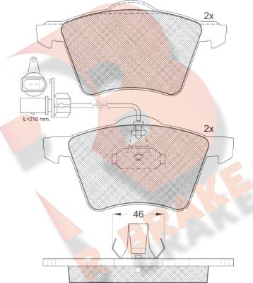 R Brake RB1350 - Brake Pad Set, disc brake autospares.lv