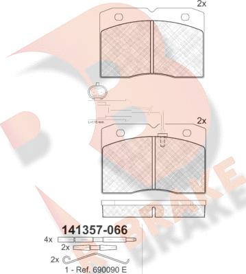 R Brake RB1357 - Brake Pad Set, disc brake autospares.lv