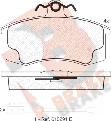 R Brake RB1308 - Brake Pad Set, disc brake autospares.lv