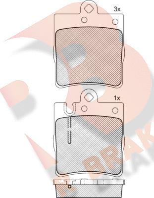 R Brake RB1312-396 - Brake Pad Set, disc brake autospares.lv