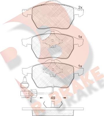 R Brake RB1384 - Brake Pad Set, disc brake autospares.lv