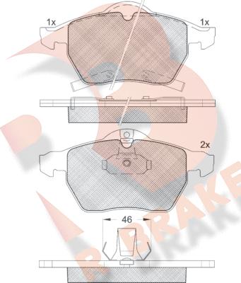 R Brake RB1383 - Brake Pad Set, disc brake autospares.lv