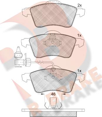 R Brake RB1320 - Brake Pad Set, disc brake autospares.lv