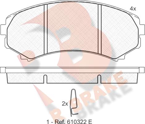 R Brake RB1374 - Brake Pad Set, disc brake autospares.lv