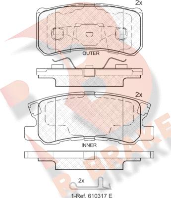 R Brake RB1375-202 - Brake Pad Set, disc brake autospares.lv
