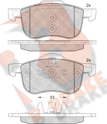 R Brake RB1297-203 - Brake Pad Set, disc brake autospares.lv