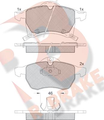 R Brake RB1248 - Brake Pad Set, disc brake autospares.lv