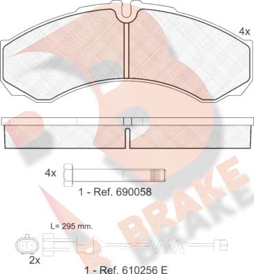 R Brake RB1208-117 - Brake Pad Set, disc brake autospares.lv