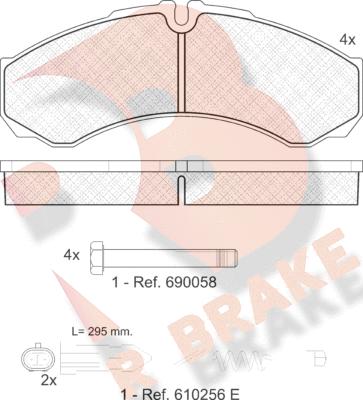 R Brake RB1208-200 - Brake Pad Set, disc brake autospares.lv