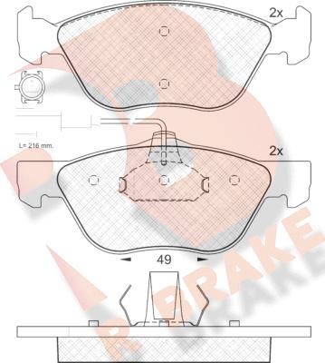 R Brake RB1283 - Brake Pad Set, disc brake autospares.lv