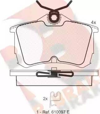 R Brake RB1287 - Brake Pad Set, disc brake autospares.lv