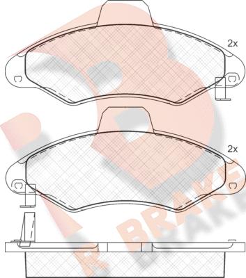 R Brake RB1229 - Brake Pad Set, disc brake autospares.lv