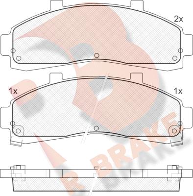 R Brake RB1228 - Brake Pad Set, disc brake autospares.lv