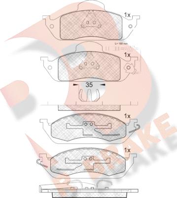 R Brake RB1276 - Brake Pad Set, disc brake autospares.lv