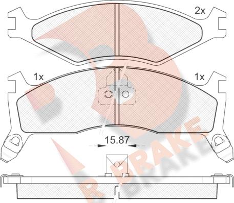 R Brake RB1270-205 - Brake Pad Set, disc brake autospares.lv