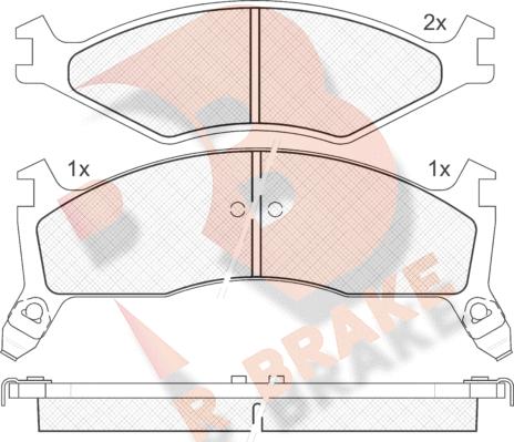 R Brake RB1270 - Brake Pad Set, disc brake autospares.lv