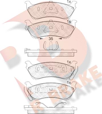 R Brake RB1277 - Brake Pad Set, disc brake autospares.lv