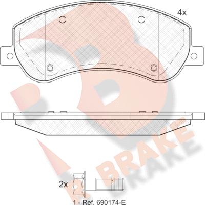 R Brake RB1793-204 - Brake Pad Set, disc brake autospares.lv