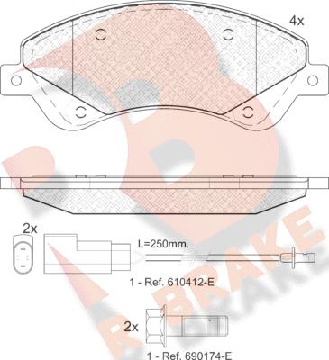 R Brake RB1792 - Brake Pad Set, disc brake autospares.lv