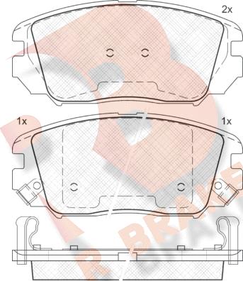 R Brake RB1745 - Brake Pad Set, disc brake autospares.lv