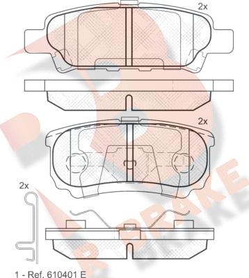 R Brake RB1746 - Brake Pad Set, disc brake autospares.lv