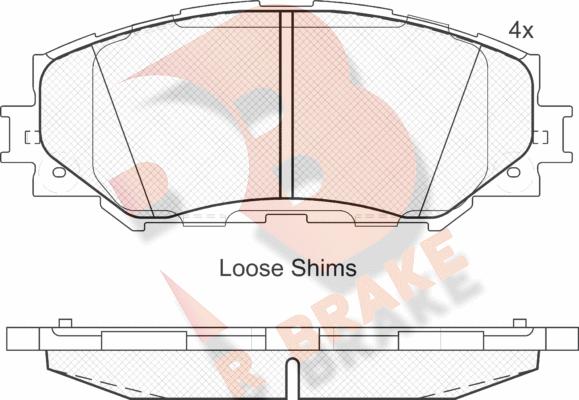 R Brake RB1760 - Brake Pad Set, disc brake autospares.lv