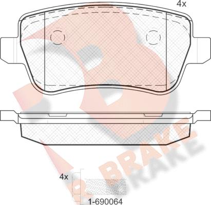 R Brake RB1763 - Brake Pad Set, disc brake autospares.lv